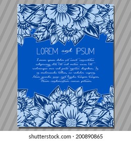 Wedding invitation cards with floral elements.