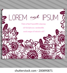Wedding invitation cards with floral elements.