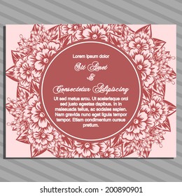 Wedding invitation cards with floral elements.