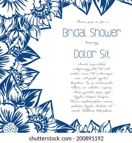 Wedding invitation cards with floral elements.