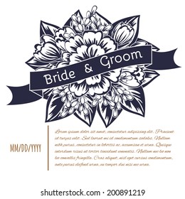 Wedding invitation cards with floral elements.