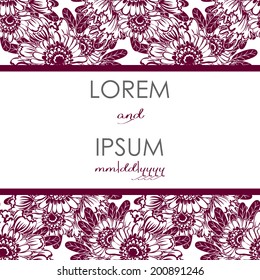 Wedding invitation cards with floral elements.
