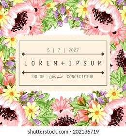 Wedding invitation cards with floral elements.