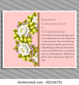 Wedding invitation cards with floral elements.