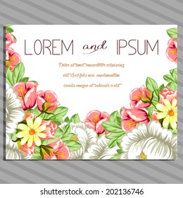 Wedding invitation cards with floral elements.