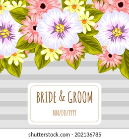 Wedding invitation cards with floral elements.