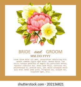 Wedding invitation cards with floral elements.