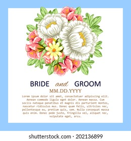 Wedding invitation cards with floral elements.