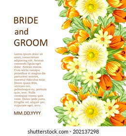 Wedding invitation cards with floral elements.