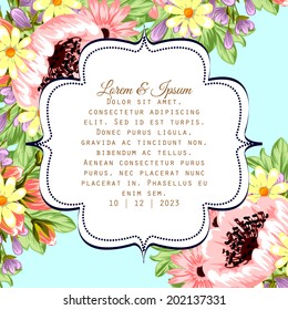 Wedding invitation cards with floral elements.