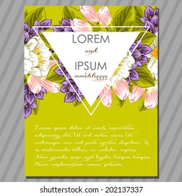 Wedding invitation cards with floral elements.
