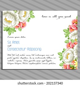 Wedding invitation cards with floral elements.