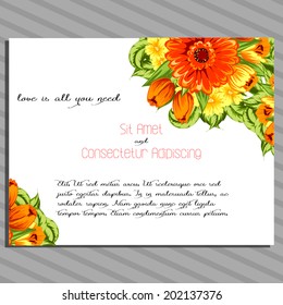 Wedding invitation cards with floral elements.