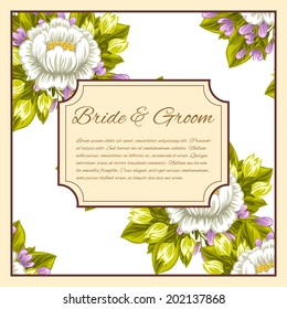 Wedding invitation cards with floral elements.