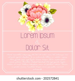 Wedding invitation cards with floral elements