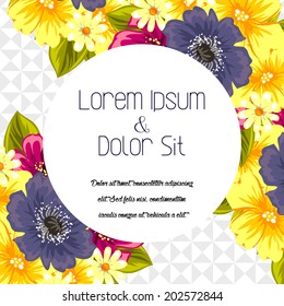 Wedding invitation cards with floral elements