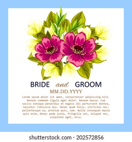 Wedding invitation cards with floral elements