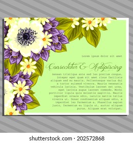 Wedding invitation cards with floral elements