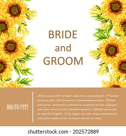 Wedding invitation cards with floral elements