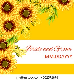 Wedding invitation cards with floral elements
