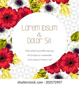 Wedding invitation cards with floral elements