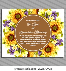Wedding invitation cards with floral elements