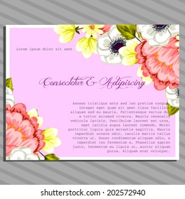Wedding invitation cards with floral elements