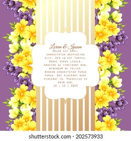 Wedding invitation cards with floral elements