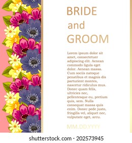 Wedding invitation cards with floral elements