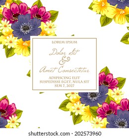 Wedding invitation cards with floral elements