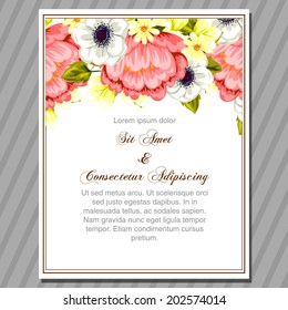 Wedding invitation cards with floral elements