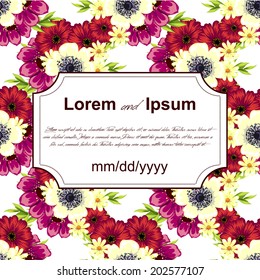 Wedding invitation cards with floral elements