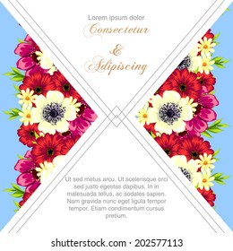 Wedding invitation cards with floral elements