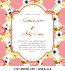 Wedding invitation cards with floral elements