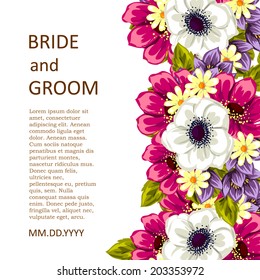 Wedding invitation cards with floral elements.