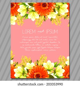 Wedding invitation cards with floral elements.
