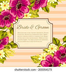 Wedding invitation cards with floral elements.