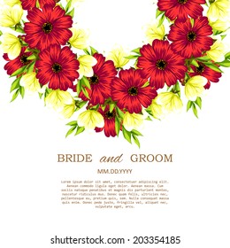 Wedding invitation cards with floral elements.