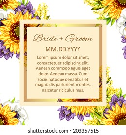 Wedding invitation cards with floral elements.