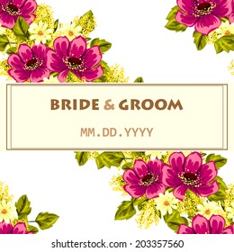 Wedding invitation cards with floral elements.