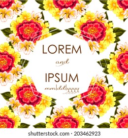 Wedding invitation cards with floral elements