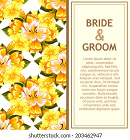 Wedding invitation cards with floral elements