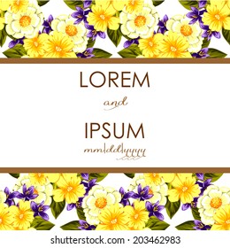 Wedding invitation cards with floral elements