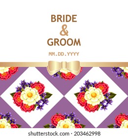 Wedding invitation cards with floral elements