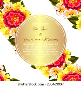 Wedding invitation cards with floral elements