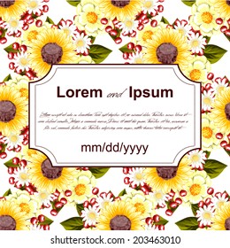 Wedding invitation cards with floral elements