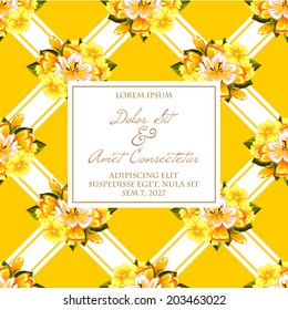 Wedding invitation cards with floral elements
