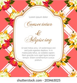 Wedding invitation cards with floral elements