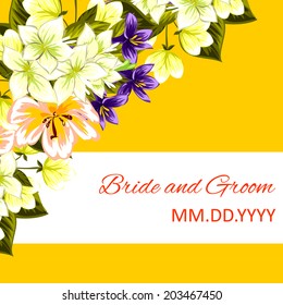 Wedding invitation cards with floral elements