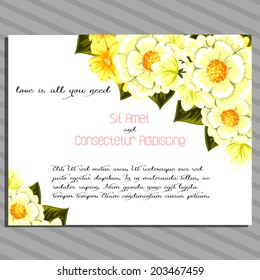 Wedding invitation cards with floral elements